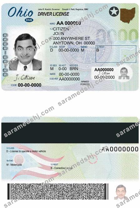 USA Ohio state driving license